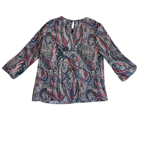 Ted Baker London Women's Beaatha Pleated Lined Paisley Print Top Sz 2/Medium - Picture 6 of 7